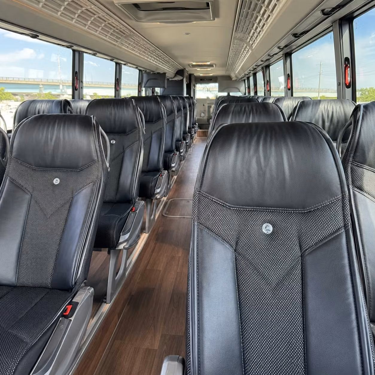 56 passenger charter bus inside